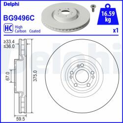 DELPHI Disc frana DELPHI BG9496C (BG9496C) - automobilus