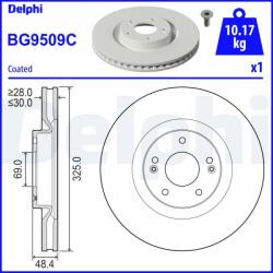 DELPHI Disc frana DELPHI BG9509C (BG9509C) - automobilus