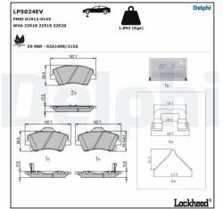 DELPHI set placute frana, frana disc DELPHI LP5024EV (LP5024EV)