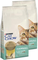 Cat Chow Hairball Hrană bogată în pui 2x15kg