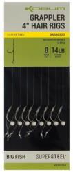 Korum Grappler Hair Rigs 4" 10 Szakáll Nélküli Füles Monofil Előkött Horog 8db (K0310151)