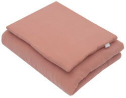 NEW BABY Muszlin ágynemű szett töltettel New Baby 80x70 cm rózsaszín - pindurka