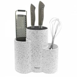 Kinghoff Поставка за ножове и аксесоари Kinghoff KH 1585, Мраморно покритие, 23 х 10 х 22.2 cm, Бял (KH 1585)