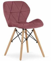 ARTOOL Skandináv stílusú szék, Artool, Lago, bársony, fa, sötét rózsaszí (ART-3799_1)
