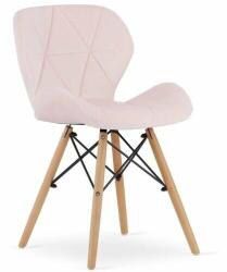 ARTOOL Skandináv stílusú szék, Artool, Lago, bársony, fa, rózsaszín, 48x (ART-3404_1)