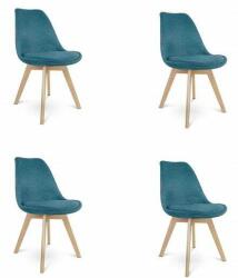 Jumi Skandináv stílusú székek, szövet, fa, tengeri zöld, szett 4 db, 4 (CM-919235S)