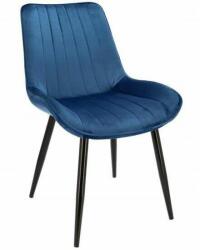 Jumi Konyha/nappali szék, bársony, fém, kék, 54x61x83 cm, Viva (ART-CM-961043)