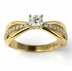 ATCOM Juan modell sárga arany eljegyzési gyűrű (I-AU-G-JUAN)