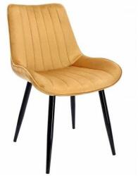 Jumi Konyha/nappali szék, bársony, fém, mustársárga, 54x61x83 cm, Viva (ART-CM-961036)