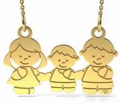 ATCOM Sárga arany nyaklánc, Anya, Apa és Fiú modell (LP-AU-G-MAMA-TATA-SI-BAIETEL)