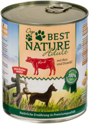  Best Nature 12x800g Best Nature Dog Adult Marha, rizs & sáfrányos szeklice-olaj nedves kutyatáp