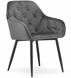 ARTOOL Konyha/nappali szék, Artool, Forio, bársony, fém, szürke és feket (ART-3644_1)