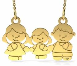 ATCOM Sárga arany nyaklánc modell Anya apa és lány (LP-AU-G-MAMA-TATA-SI-FETITA)
