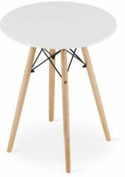 Artool Skandináv stílusú asztal, Artool, kerek, MDF és fa, fehér, 60x72 cm (ART-3366)