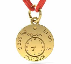 ATCOM Sárgaarany medál születésnapi óra húzózsinórral (PS-AU-G-BIRTHDAY-CLOCK)