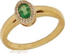 Arany Brill és Smaragd Köves Gyűrű (méret: 51) RJ 85106