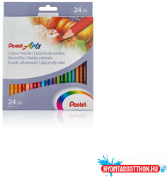 Pentel Színes ceruza készlet, hatszögletű Pentel 24 különféle szín (31154)