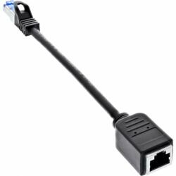InLine Cablu prelungitor RJ45 Cat. 6A S/FTP (PiMf) LSOH T-M 0.2m Negru, InLine IL76501X (IL76501X)