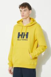 Helly Hansen pamut melegítőfelső sárga, férfi, nyomott mintás, kapucnis, 53289 - sárga S