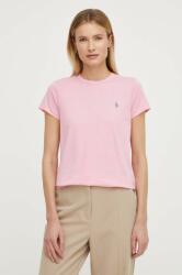 Ralph Lauren pamut póló női, rózsaszín - rózsaszín L