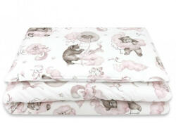 Baby Shop 2 részes babaágynemű - Felhőn alvó állatok rózsaszín - babastar