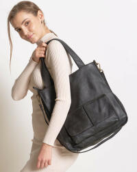 Marco Mazzini Handmade MARCO MAZZINI Női bőr shopper táska A4 | fekete