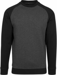 Build Your Brand Bluză bicoloră pentru bărbați - Gri închis prespălat / neagră | L (BY076-1000228691)