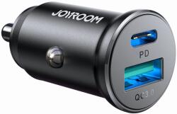 JOYROOM JR-CCN05 30W USB-A USB-C mini autós töltő - fekete