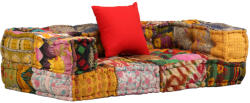  Canapea puf modulară cu 2 locuri, petice, material textil (244987)