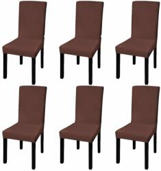  Huse de scaun elastice drepte, 6 buc. , maro (131423)