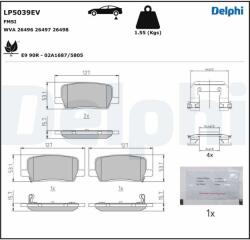 DELPHI set placute frana, frana disc DELPHI LP5039EV (LP5039EV)