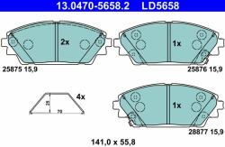 ATE set placute frana, frana disc ATE Ceramic 13.0470-5658.2 (13.0470-5658.2)