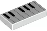 LEGO® 3069bpb0761c1 - LEGO fehér csempe 1 x 2 méretű zongora billentyű mintával (3069bpb0761c1)