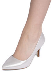 Sofiastore Pantofi dama din piele ecologica stiletto Argintii Mica (C-14_SILVER_15E0)