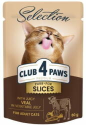  Club4Paws Premium macskáknak Borjúszeletek növényi zselében 12x80g