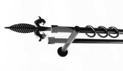  Siófok fekete 2 rudas fém karnis szett - modern tartóval - 300 cm