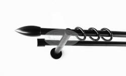  Mohács fekete 2 rudas fém karnis szett - modern tartóval - 320 cm