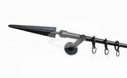  Keszthely fekete 1 rudas fém karnis szett - modern tartóval - 320 cm