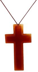  Pandantiv Cruce din Carneol - 71-75 x 42-43 x 6 mm - 1 Buc