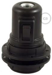 Creative-Cables Dupla érvéghüvely, hőre lágyuló E27 lámpatartó készlet kapcsolóval ellátott lámpaernyőhöz fekete (PL27PNTFNB)
