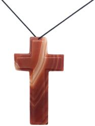  Pandantiv Cruce din Agata Sardonix - 71-75 x 42-43 x 6 mm - 1 Buc