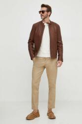 Pepe Jeans bőrdzseki férfi, barna, átmeneti - barna L - answear - 97 990 Ft