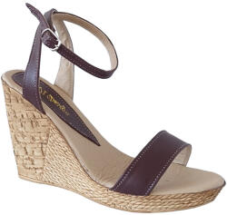 Rovi Design Sandale dama din piele naturala, Platforme 12cm, Maro S415M - ellegant