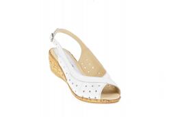 Rovi Design Sandale dama din piele naturala, cu platforma - SMALTAALB - ellegant