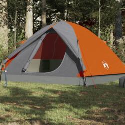  Cort camping 3 persoane gri/portocaliu 240x217x120cm tafta 190t (94411) Cort