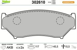 VALEO set placute frana, frana disc VALEO ESSENTIAL 302610 (302610)