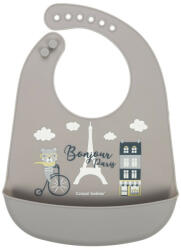  Canpol Bonjour Paris szilikon zsebes előke - Bézs - baby-life