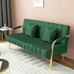 BeComfort 2 személyes bársony hatású fotel zöld 120x58x72cm FUR-1654-2 (FUR-1654-2)