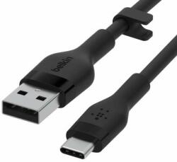 Belkin BOOST CHARGE Flex Cablu din silicon USB-A la USB-C - 1M - Negru (CAB008bt1MBK)