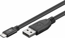 Goobay 55469 USB Type-A apa - USB Type-C apa 2.0 Adat és töltő kábel - Fekete (3m) (55469)